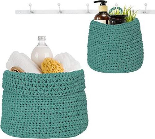 AMZ Hot selling Handmade bathroom Decorative mini small hanging Crochet knitting Basket