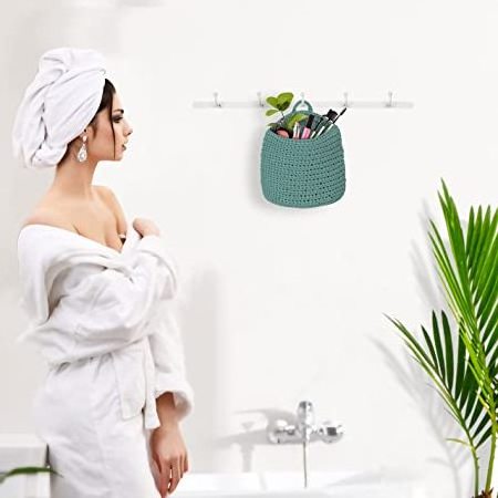 AMZ Hot selling Handmade bathroom Decorative mini small hanging Crochet knitting Basket