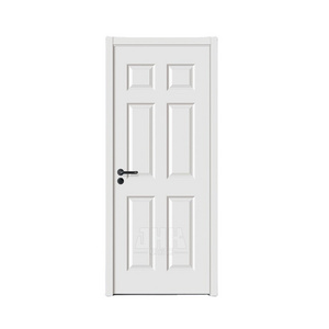 Primer Wood Door fv006 20 Min Fire Rated White 6 Panel White MDF Door Interior Swing Wooden Office Building Internal Polymer