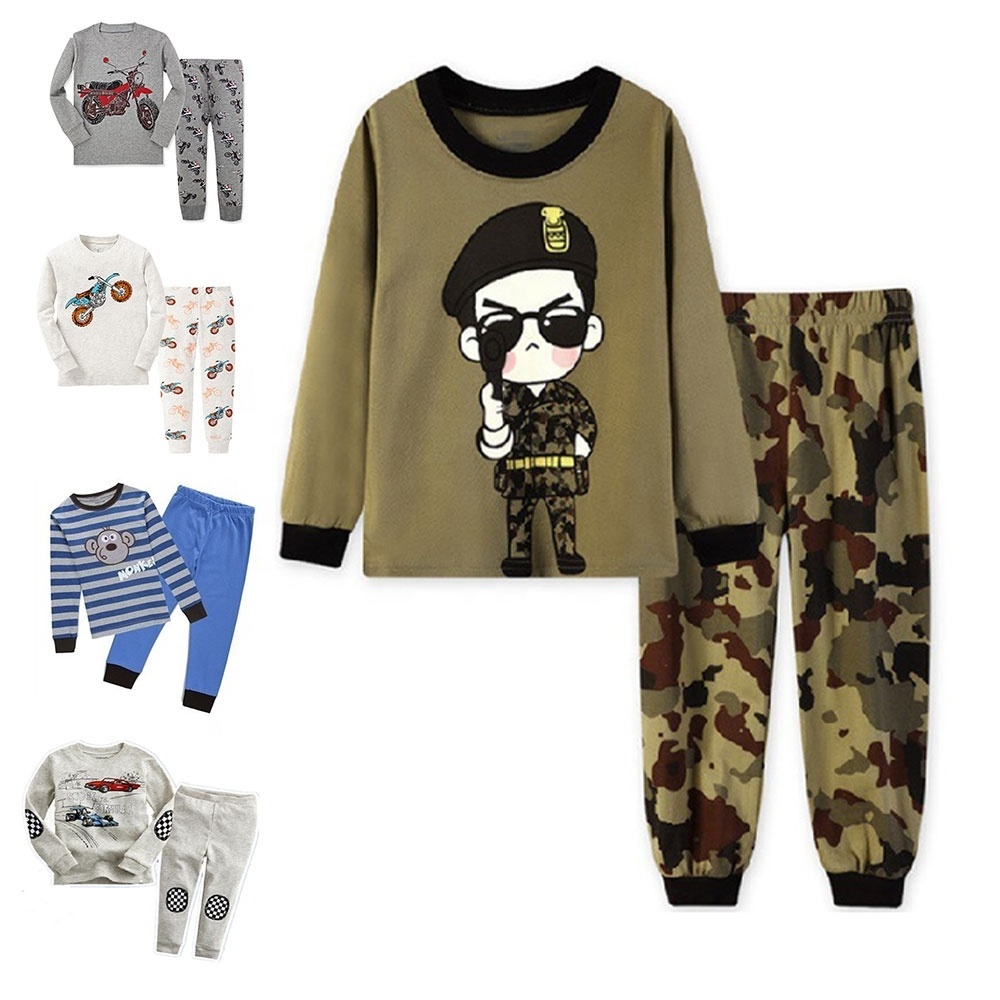 Best Seller Cartoon Boys kids sleepwear cotton Pajamas Sets Custom Spring Autumn Winter Kids Sleepwear