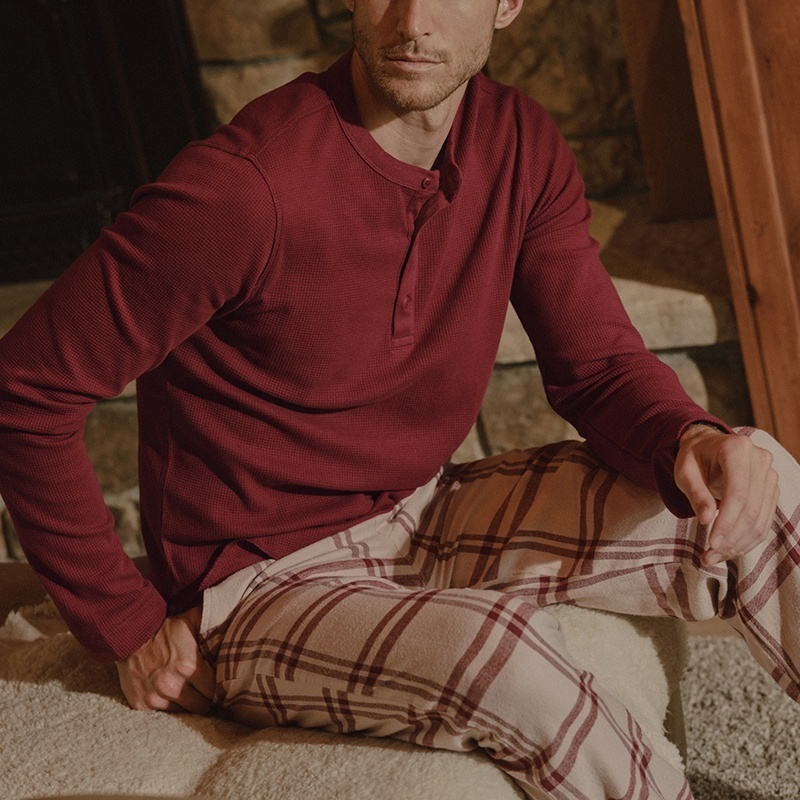 Custom-made men's 100% organic cotton pajamas  lounge wear mens sleepwear