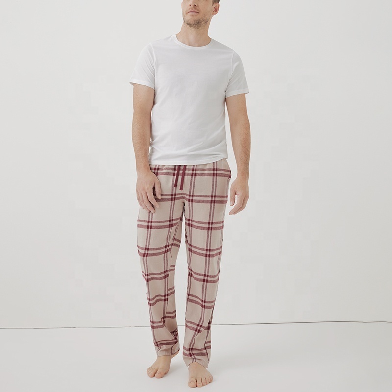 Custom-made men's 100% organic cotton pajamas  lounge wear mens sleepwear