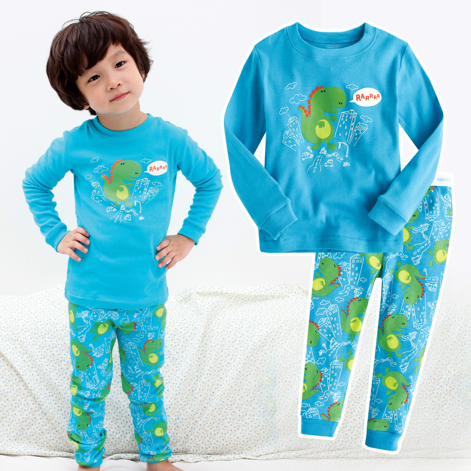 Best Seller Cartoon Boys kids sleepwear cotton Pajamas Sets Custom Spring Autumn Winter Kids Sleepwear