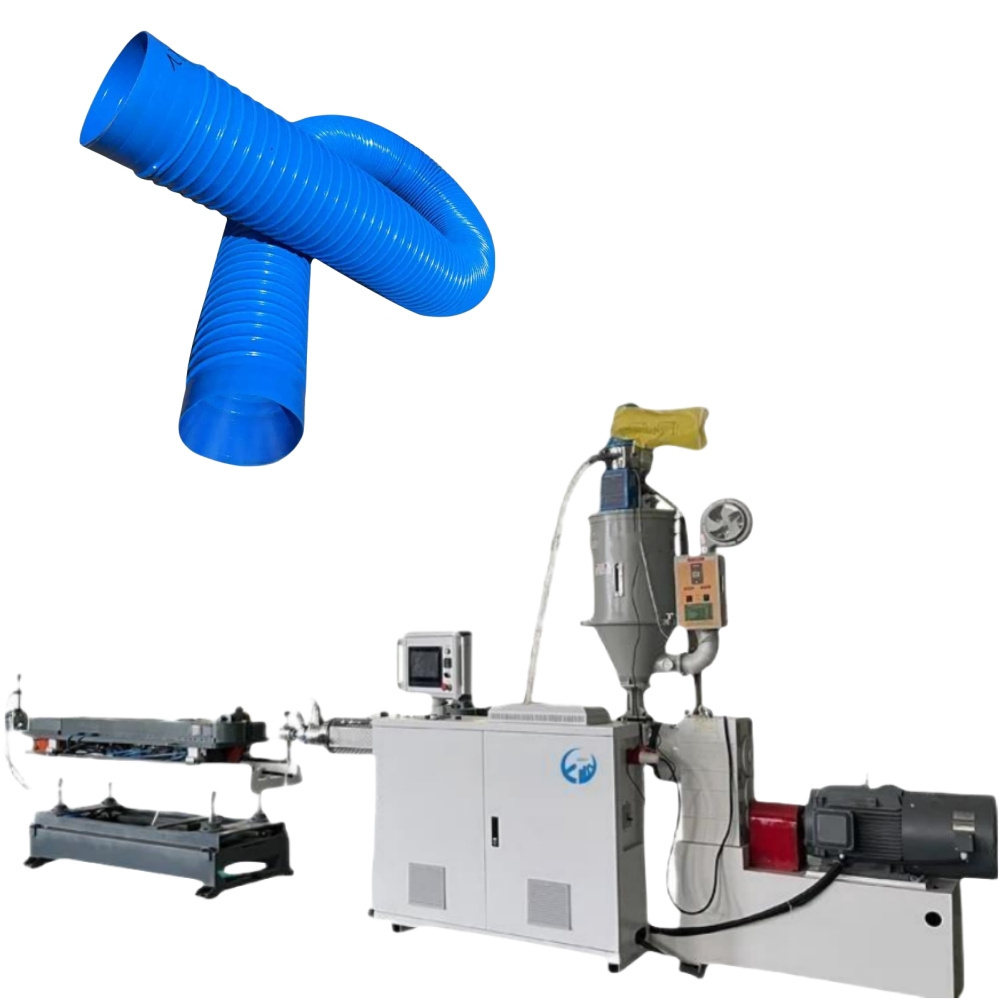 Plastic Pe Pp Pvc Plastic Flexible Single Wall Corrugated Conduit Pvc Pipe Hose Tuba Extrusion Making Machine Production Line