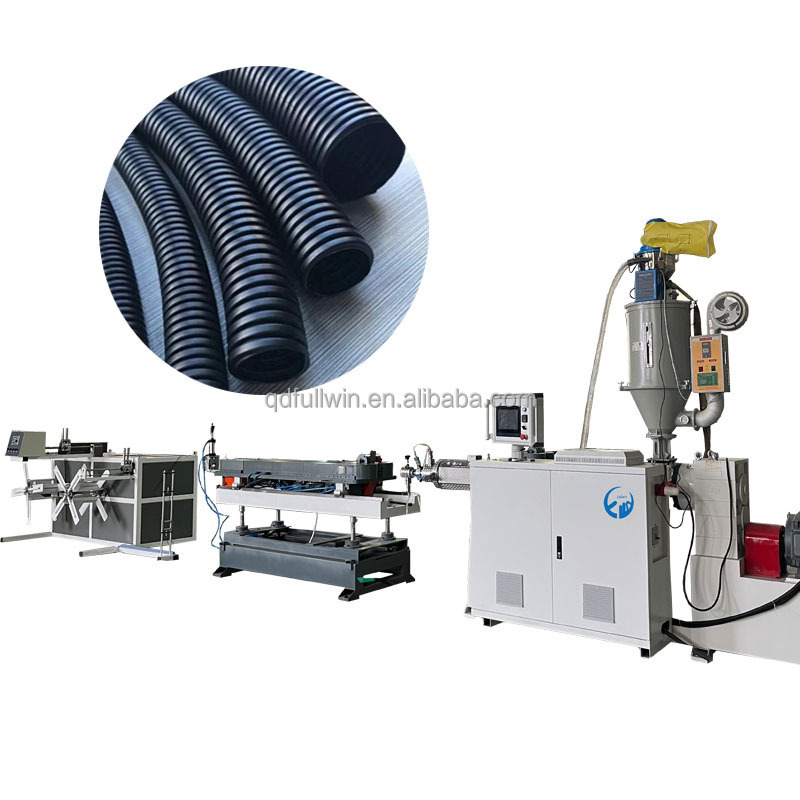 Plastic Pe Pp Pa Pvc Plastic Flexible Single Wall Corrugated Conduit Pvc Pipe Hose Tuba Extrusion Making Machine Production Line