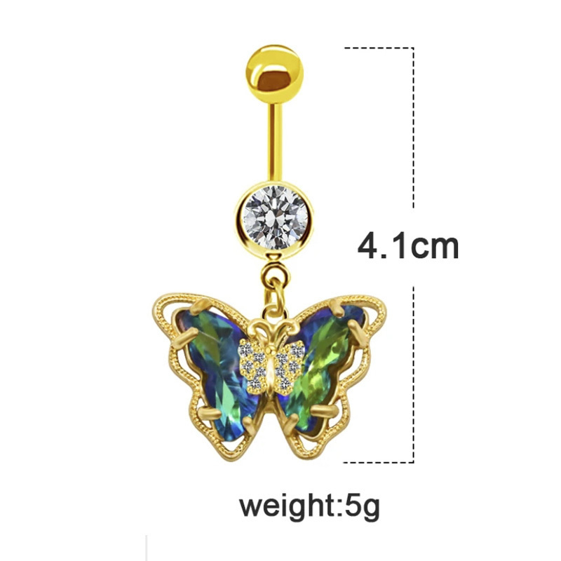 Gaby belly rings jewelry surgical steel butterfly stainless steel piercing shiny belly piercing belly button ring  body jewelry