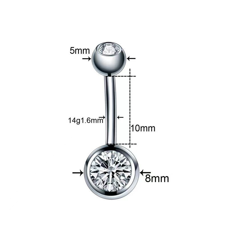 Gaby 316L waterproof tarnish free bijoux unisex 14g stainless steel nose ear belly lip tongue ring acero piercing jewelry