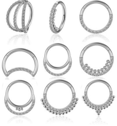 Gaby new G23 Titanium septum puncture Nose ring hoop with Body drape tragus Hinge section piercing Helix piercing jewelry