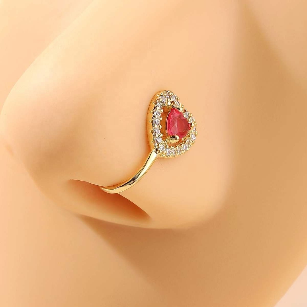 Gaby new nose cuffs more SKU butterfly heart faux nose ring Non Piercing clip on nose rings wholesale Body Jewelry