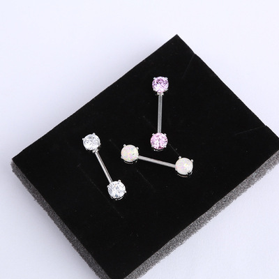 316L Stainless Steel CZ  nipple ring  nipple piercing faux opal nipple jewelry body jewelry