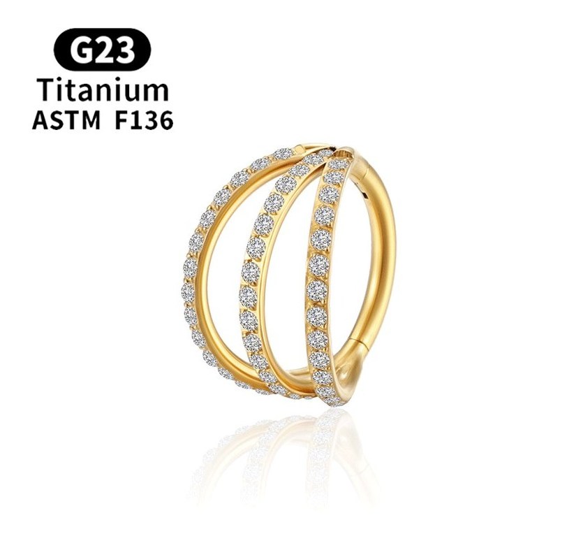 Gaby new G23 Titanium septum puncture Nose ring hoop with Body drape tragus Hinge section piercing Helix piercing jewelry