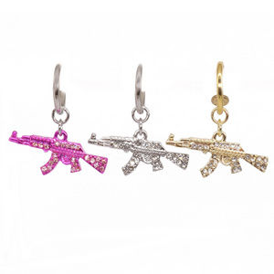 Gaby design gun dangling belly cuff non piercing   belly ring  clip on belly button ring  body jewelry