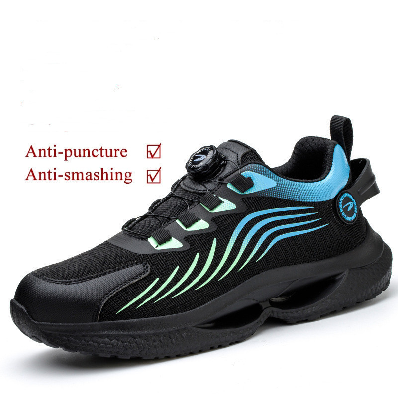 Trend spring custom brand casual sport steel toe shoes electrical protective men women swivel button sneakers safety shoes