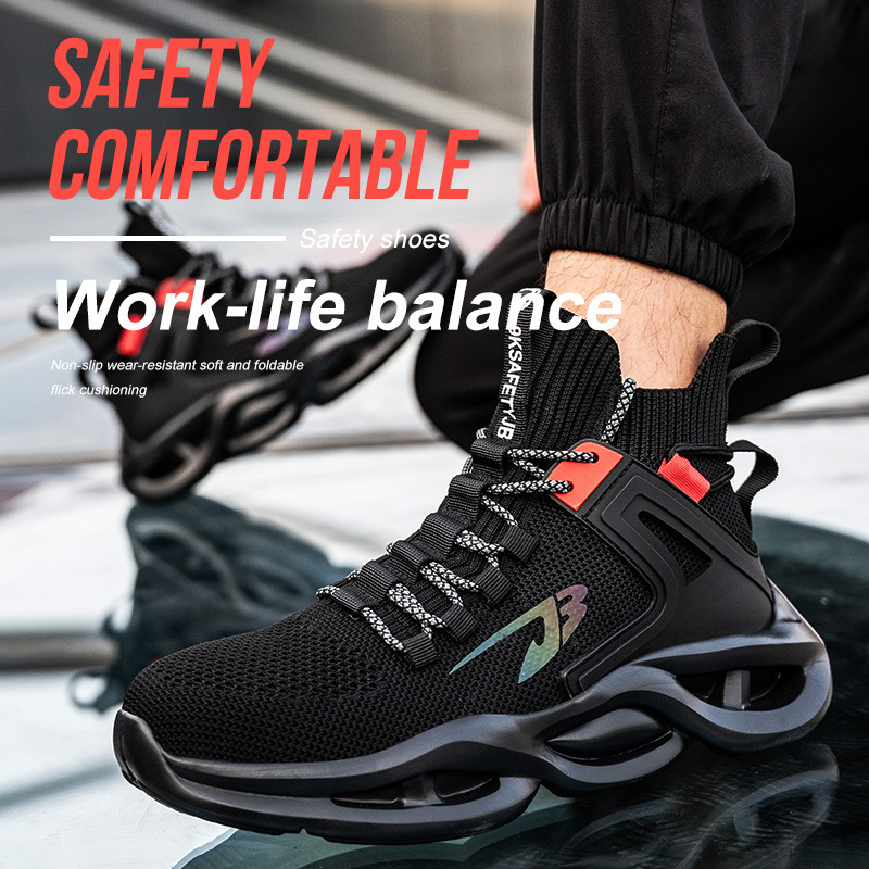 Fashion brand lightweight sport protective sneakers industrial safety casual working steel toe for men women sport safety shoes