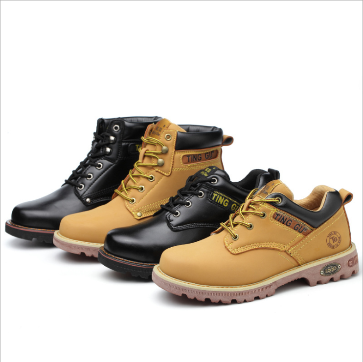 New Arrived Wholesale Cow Leather Upper Works Safety Shoes High Ankle Low cut Steel Toe Construction Men Leather Safety Boots