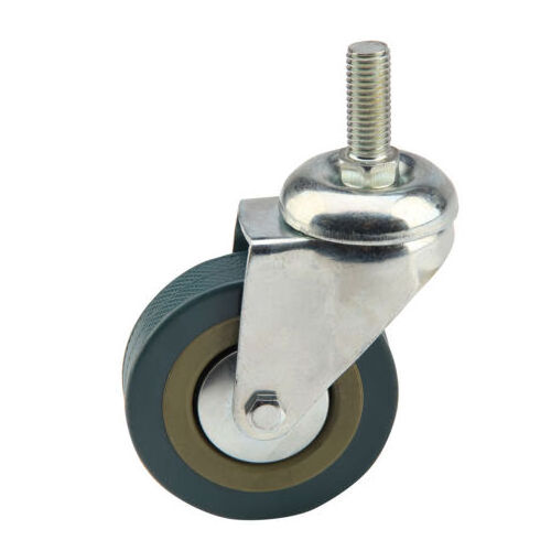 4 x Heavy Duty 50x17mm Swivel PVC Castor Wheels Without Brake M10X25mm Screw Loading Reach 200KG Trolley Furniture Caster Wheel