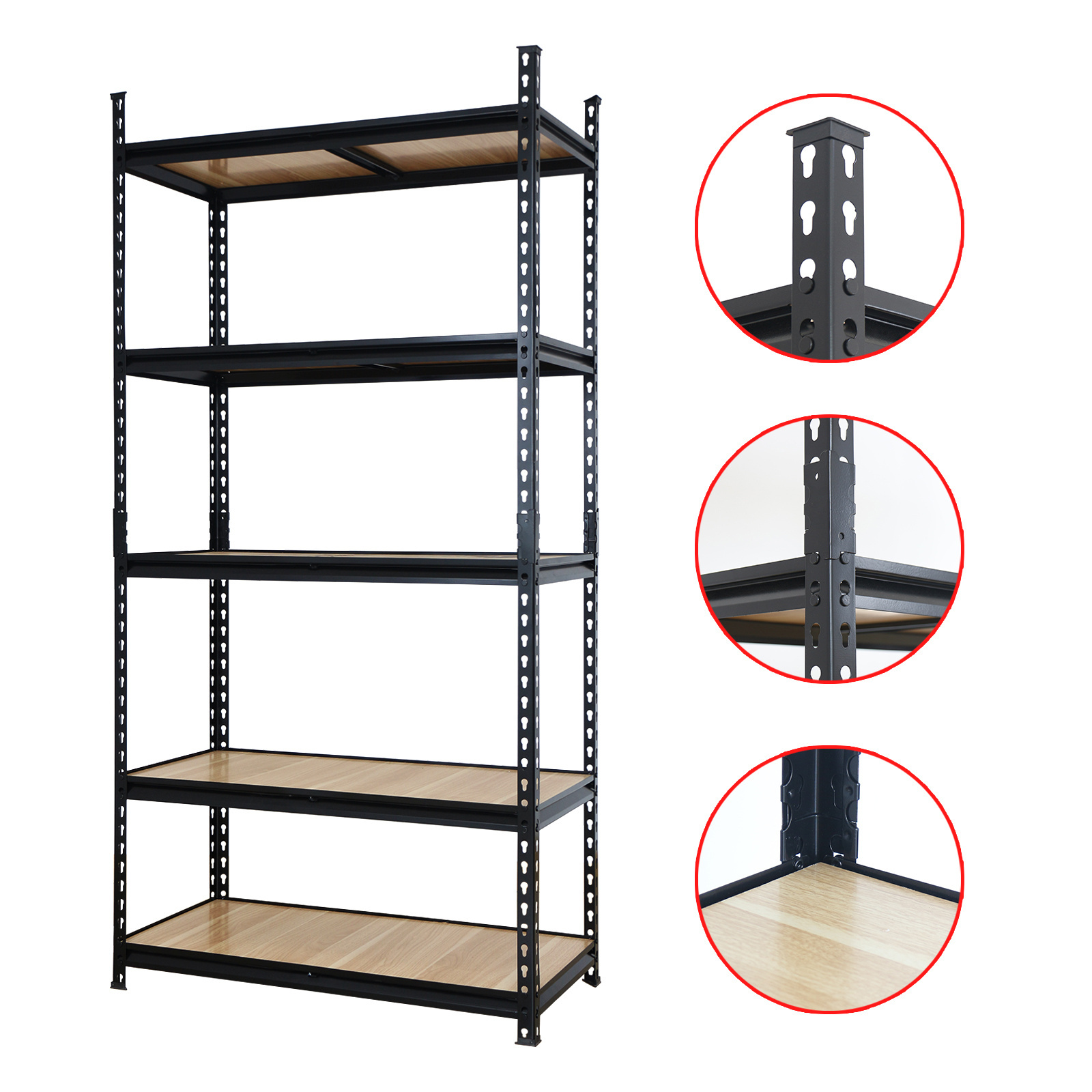 5 Tier Heavy Duty Boltless Adjustable Racks Steel Storage Shelf Warehouse Garage Metal Shelving Storage Units Shelves Racks