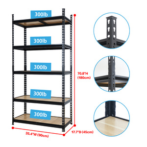 5 Tier Heavy Duty Boltless Adjustable Racks Steel Storage Shelf Warehouse Garage Metal Shelving Storage Units Shelves Racks