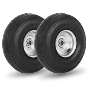 10 inch 4.10/3.50-4 Pneumatic Rubber Garden Cart Replacement Tire and Wheel for Hand Truck Trolley Dolly Garden Wagon