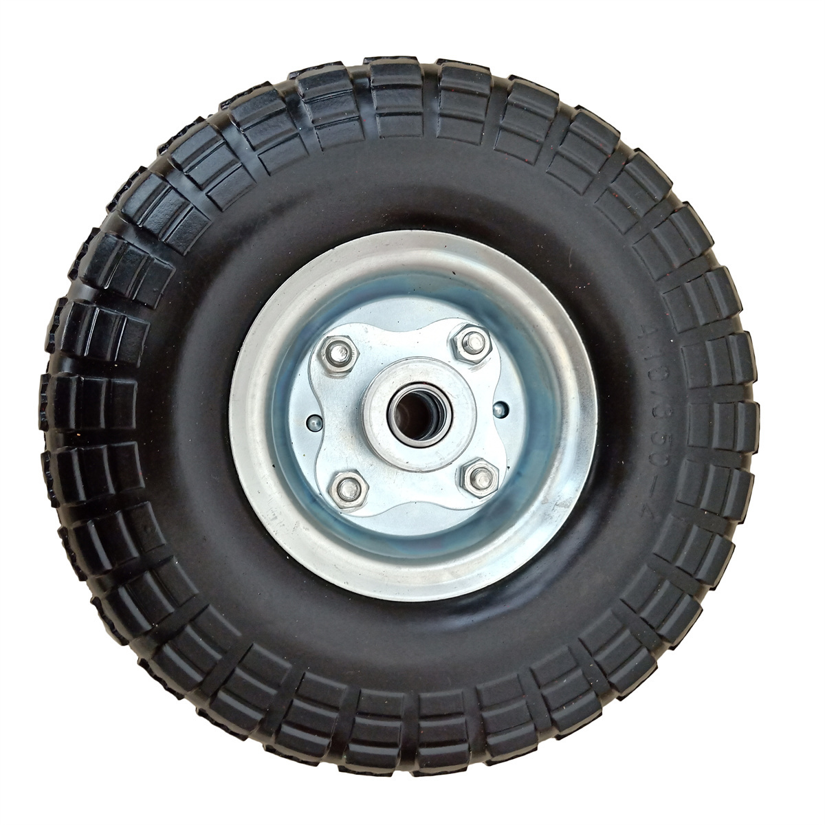 4.10/3.50-4 Tire Wheels Flat Free 10 inch Heavy Duty Solid Replacement Tire with 5/8 Bearings for Wagon