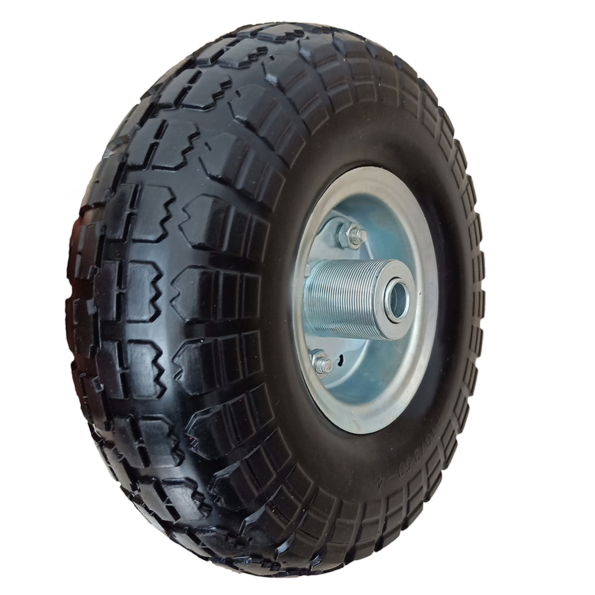 4.10/3.50-4 Tire Wheels Flat Free 10 inch Heavy Duty Solid Replacement Tire with 5/8 Bearings for Wagon