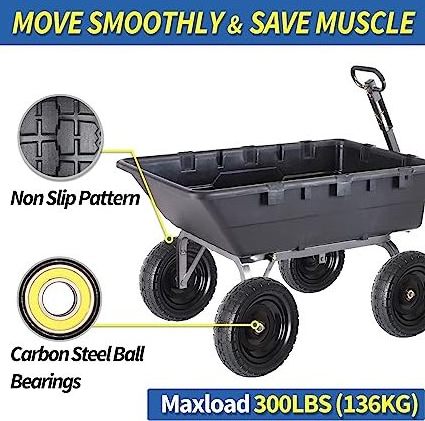 13-Inch Flat-free Solid Tire and Wheel Replacement for Wheelbarrow Garden Wagon Trolley Dolly Lawn Mover Go Kart--2 Pack