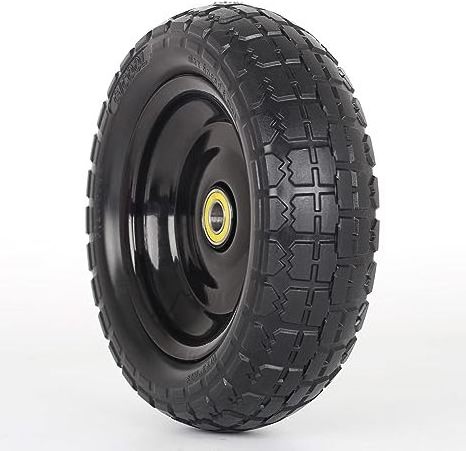 10-Inch Cart Tire, Flat-free Solid Tire for Hand Truck Garden Wagon Trolley Dolly Lawn Mover Go Kart Wheel Replacement