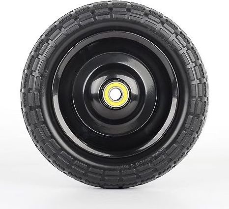 10-Inch Cart Tire, Flat-free Solid Tire for Hand Truck Garden Wagon Trolley Dolly Lawn Mover Go Kart Wheel Replacement