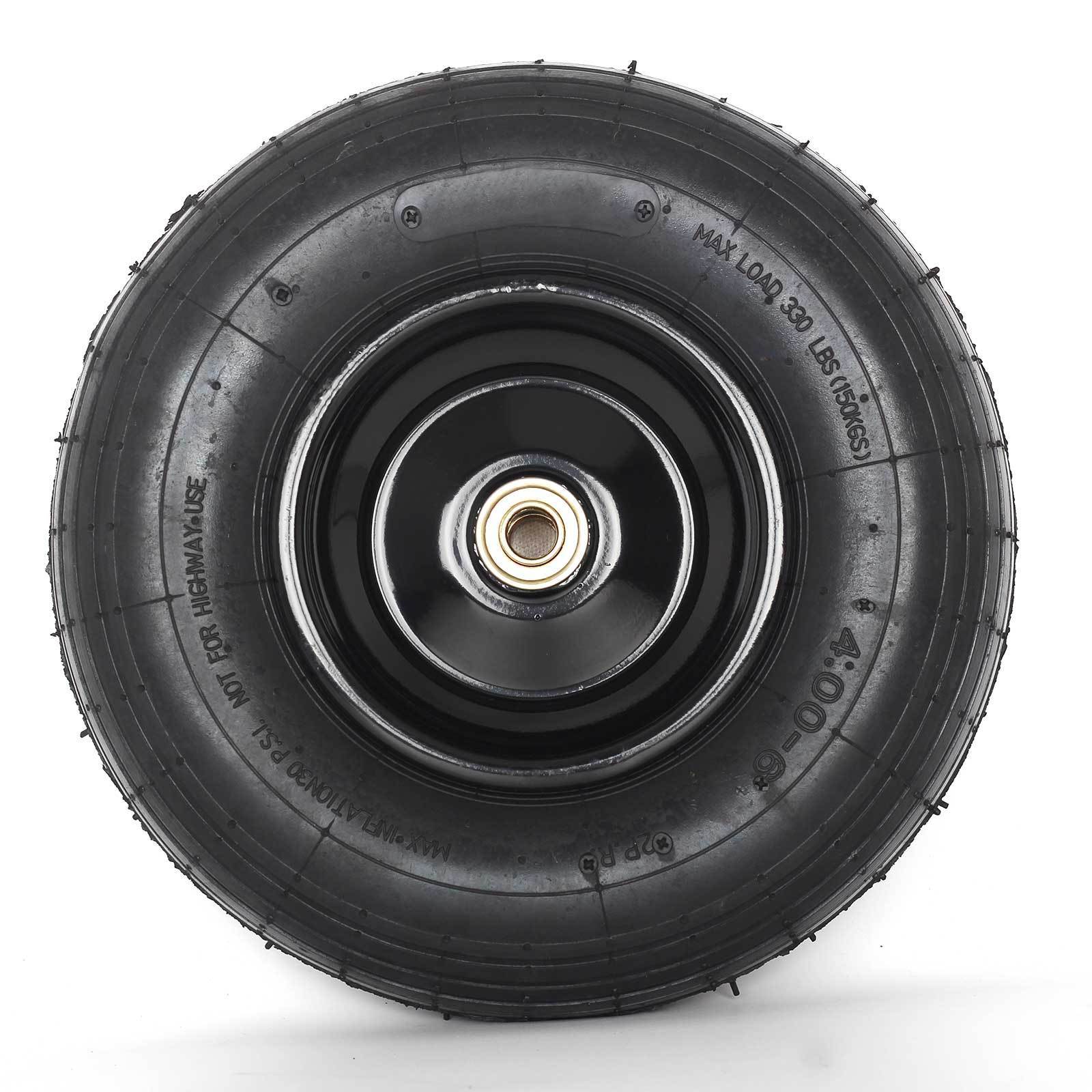 13x400-6 Pneumatic Tire and Wheel, with Sealed Bearings for Wheelbarrows Trolley Dolly Garden Wagon Cart Wheel Replacement