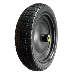 13" Flat Free Solid Tire and Wheel for Garden Carts Replacement Wheelbarrow Wheels Trolleys Hand Trucks and Yard Trailers