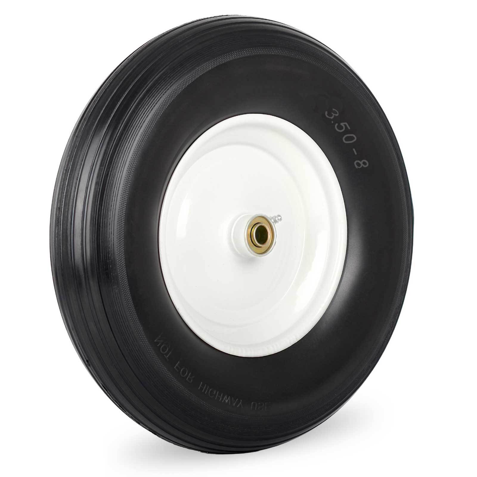 14.5 Inch 3.50-8 PU Foam Flat-free Solid Tire and Wheel, with 5/8