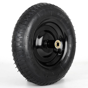 14.5" Tire and Wheel, 3.50-8 Wheelbarrow Pneumatic Tire, with 6" Centered Hub, 5/8" Axle Bore Hole for Wheelbarrows Garden Wagon