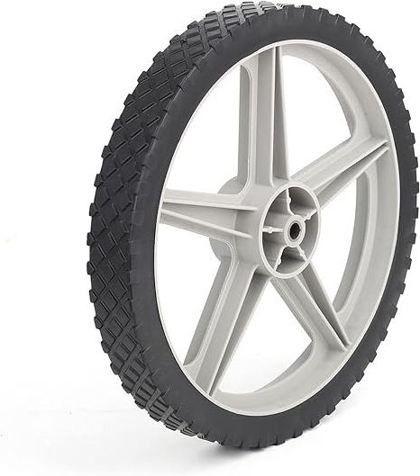 14 x 1.75'' Rubber Tire and Spoked Plastic Wheel for Lawn mower Trolley Dolly Wheel Replacement