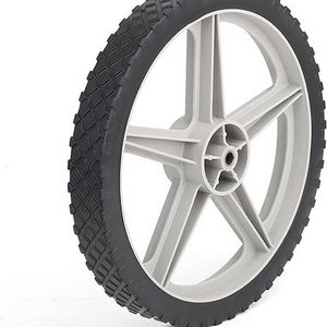 14 x 1.75'' Rubber Tire and Spoked Plastic Wheel for Lawn mower Trolley Dolly Wheel Replacement