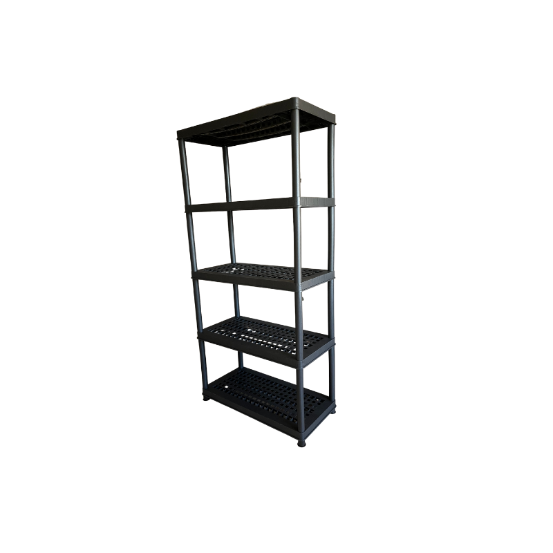 5-Shelf Tier Plastic Multi-Purpose Tool Holder Storage Shelf Shoe Storage Rack Light Duty Garage Storage Indoor and Outdoor