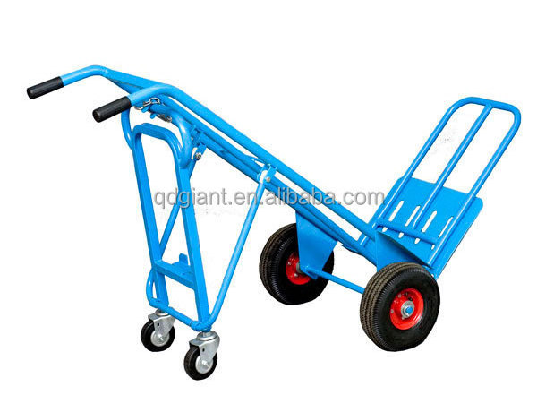 HT-1824 Heavy Duty Steel Folding Hand Truck Dolley Hand Cart Trolley with Load Capacity 250kg 10x3.5 inch Pneumatic Wheel