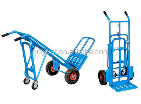 HT-1824 Heavy Duty Steel Folding Hand Truck Dolley Hand Cart Trolley with Load Capacity 250kg 10x3.5 inch Pneumatic Wheel