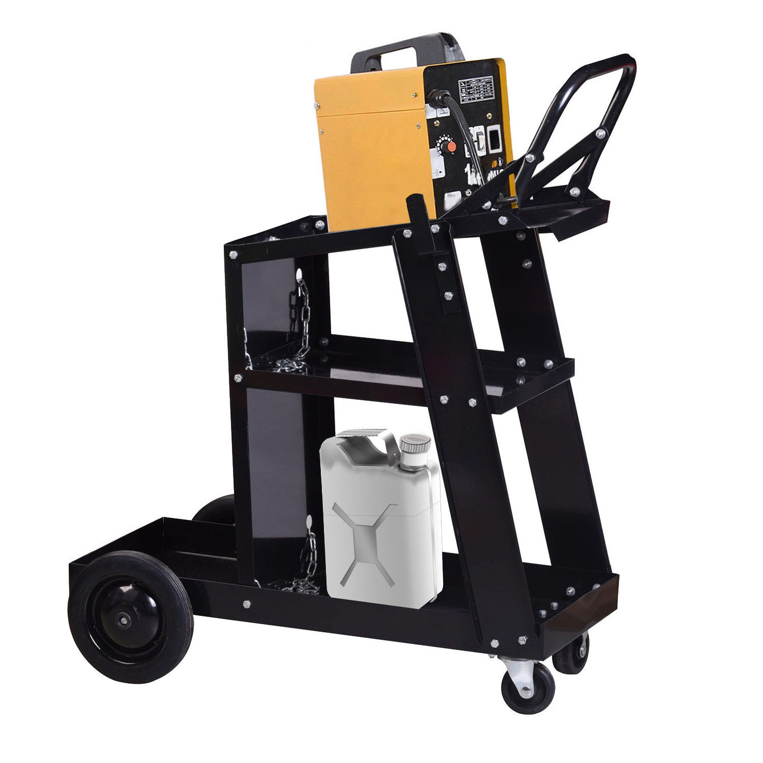 Heavy Duty Welder MIG Universal Gas Cylinder Steel Welding Machine Trolley Cart With Chain Handle and Drawers