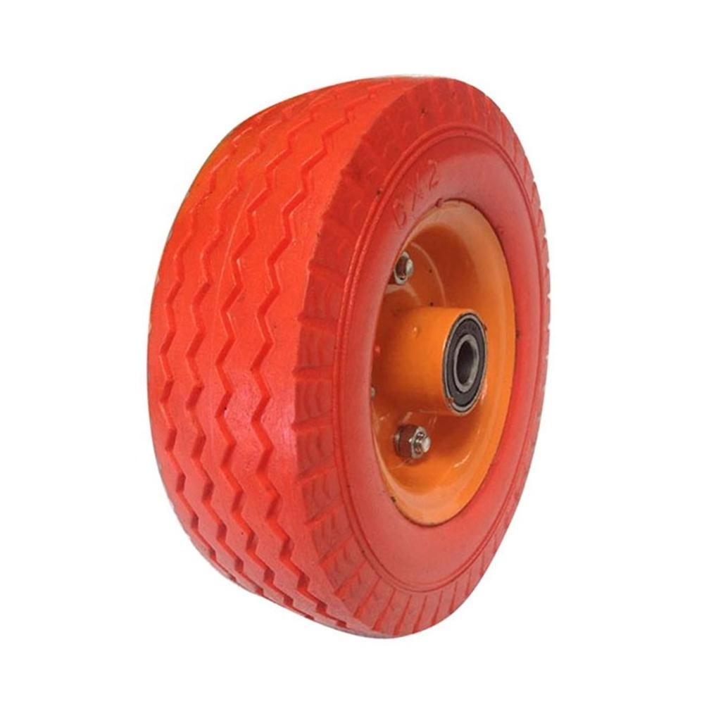 6 inch pu flat free polyurethane foam tires 150mm wheels