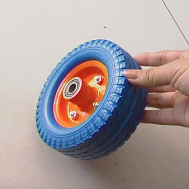 6 inch pu flat free polyurethane foam tires 150mm wheels