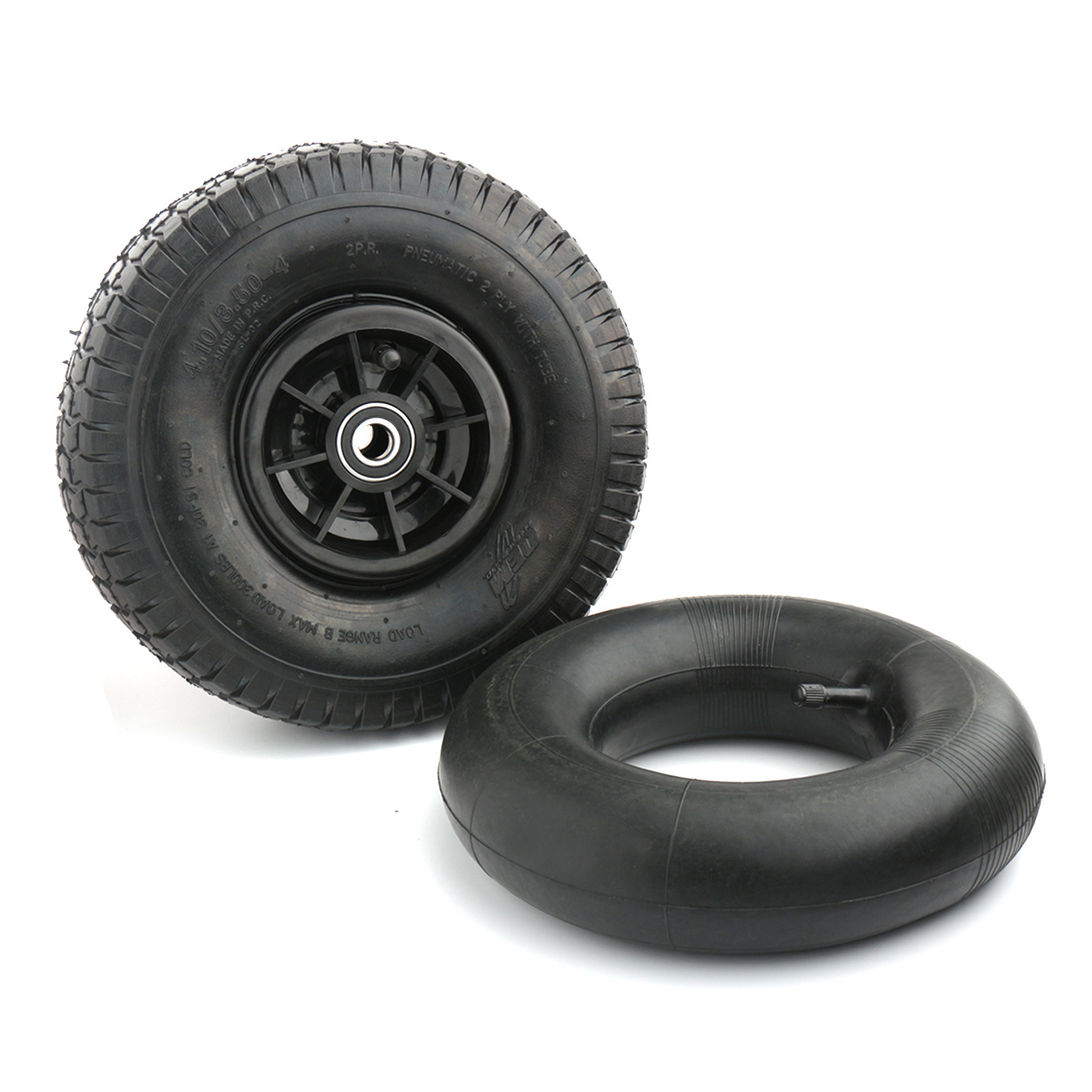 10 Inch 4.10/3.50-4 Pneumatic Rubber Wheel Garden Carts Lawn Mower Air Wheels