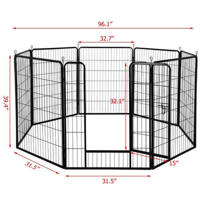 Exercise Pen Gate Fence Foldable Dog Crate 8 Panels 24 Inch Kennels Pen Playpen for Pet Animals Outdoor Indoor