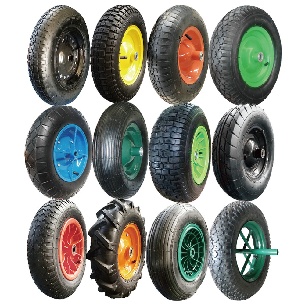 Pneumatic Inflatable Rubber Tyre Wheelbarrow Wheel Barrow Tire Wheel With 3.00-8 3.25-8 3.50-6 3.50-8 4.00-6 4.00-8 13 14 Inch