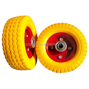 6x2" Flat Free, Hand Truck / All Purpose Utility Tire on Wheel, 2.375" Centered Hub, 1/2" Bearings