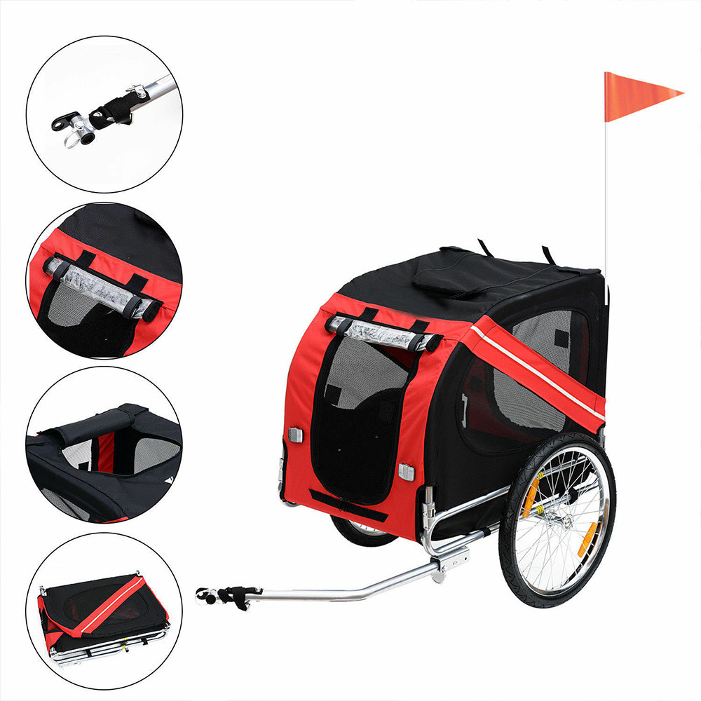 Folding Dog Bike Trailer  Waterproof Pet Bicycle Jogger Travel Carrier