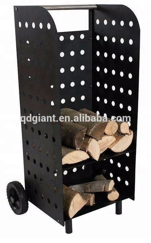 Firewood Rack Wood Log Stand Holder Store Metal Shelf Outdoor Indoor