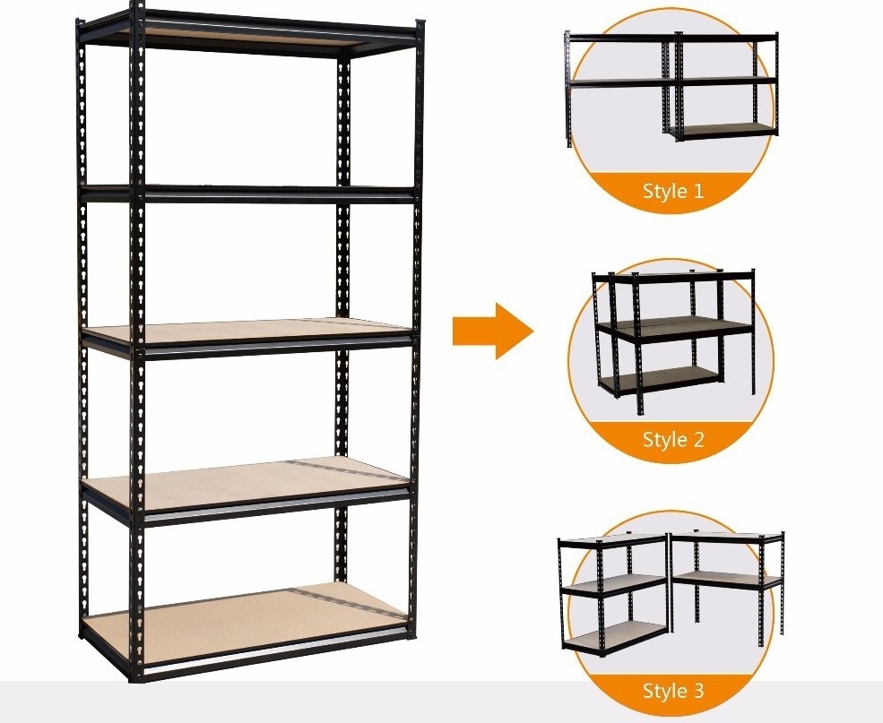 Cheap Light Duty Garage shelving 5 tier boltless storage racking shelves unit