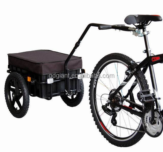 Heavy duty bike trailer cargo carrying trolley on bicycle