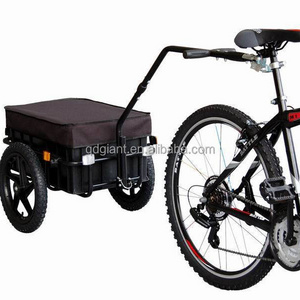 Heavy duty bike trailer cargo carrying trolley on bicycle