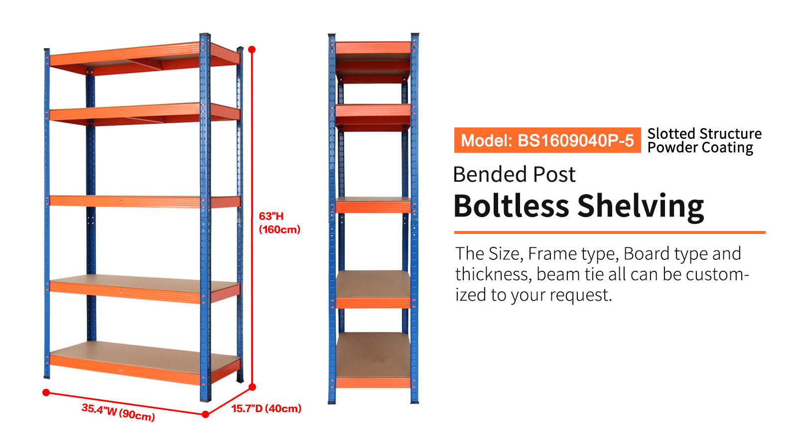 Boltless Utility Metal Rack, 5-tier Adjustable Steel Shelves, Garage Storage Shelving, for Warehouse Pantry Closet Kitchen